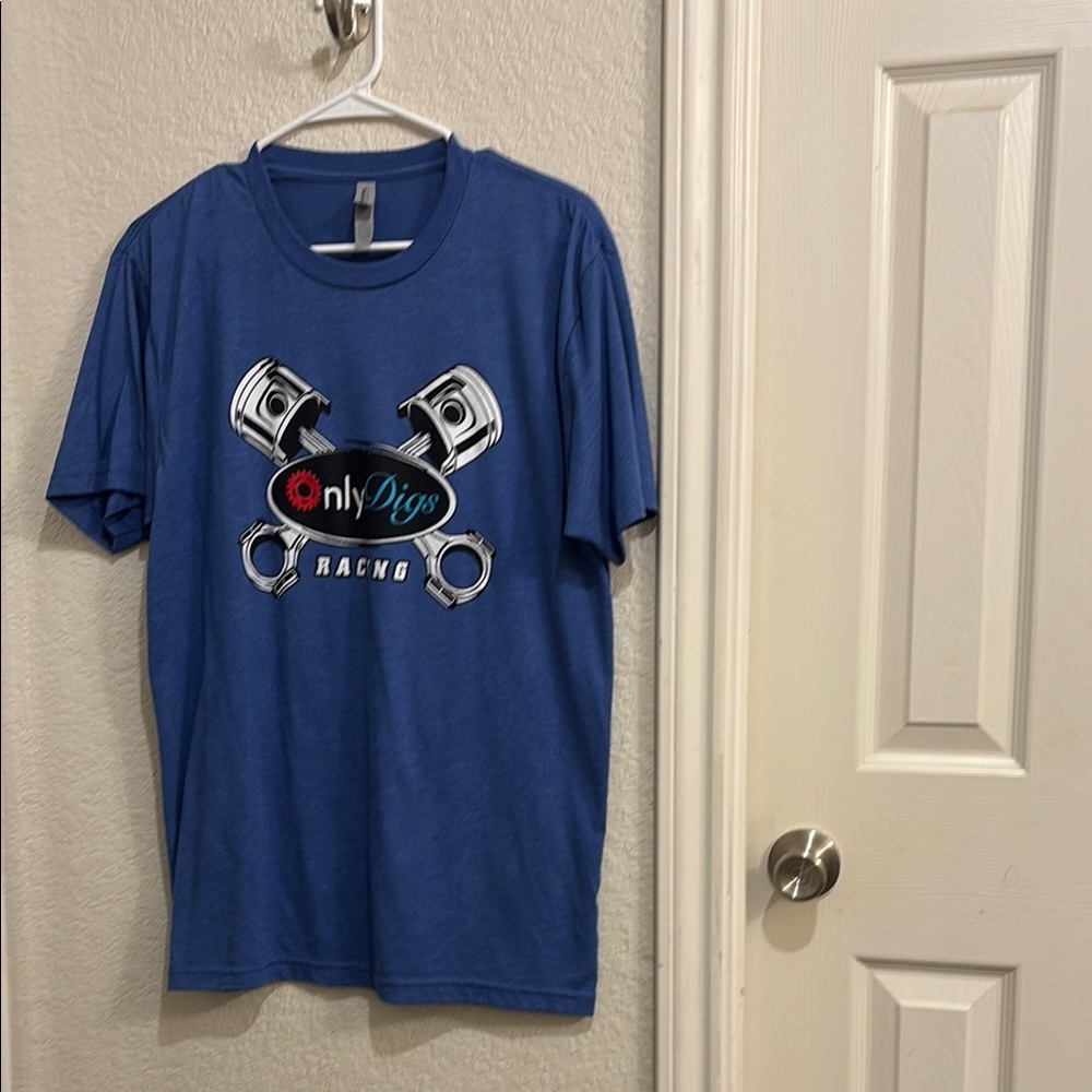 Next Level Apparel Blue Graphic Racing Tee